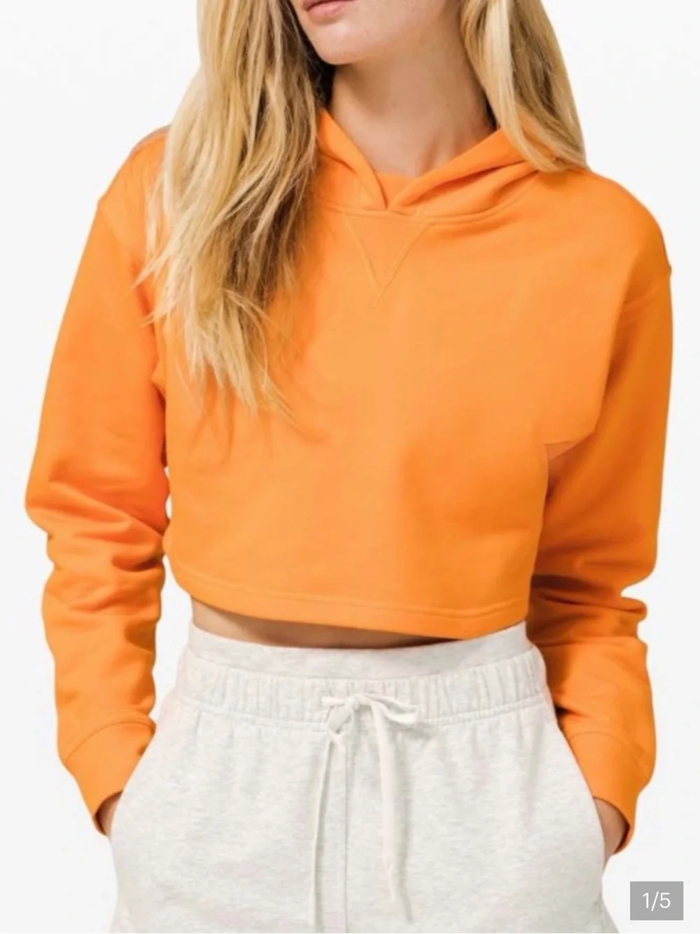 Lululemon Orange Cropped Hoodie